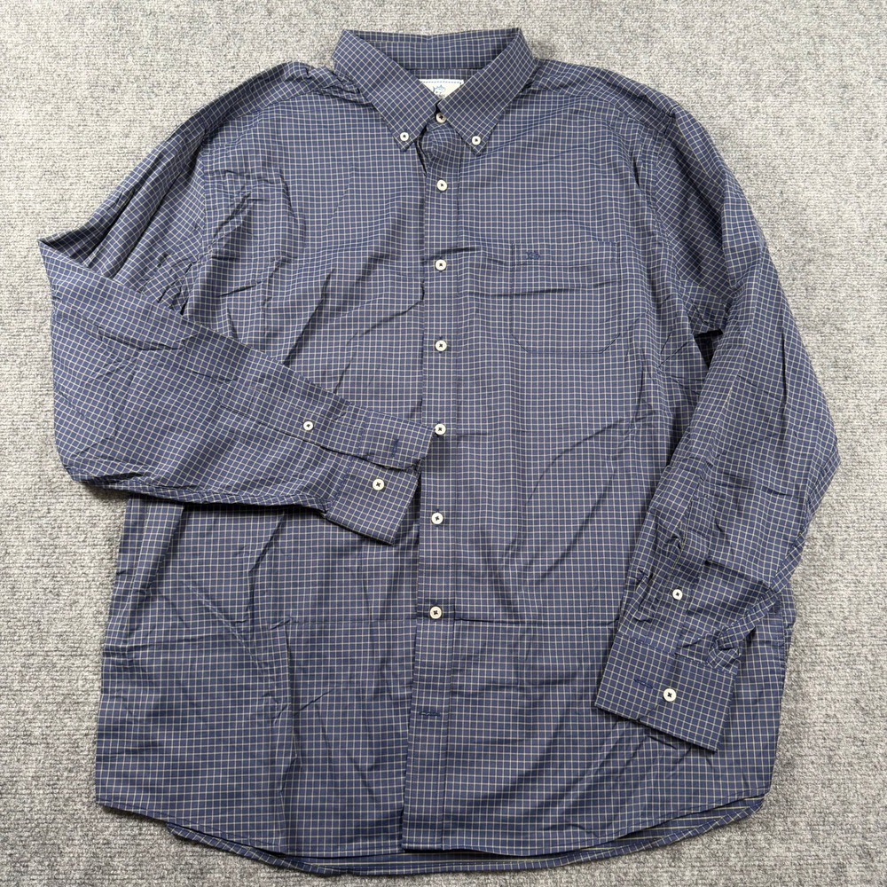 Southern Tide Intercoastal Shirt Mens XXL Blue Yellow Grid Performance Stretch